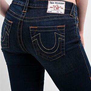 True Religion Becca Mid Rise Bootcut Jeans Indigo Blue Size 25